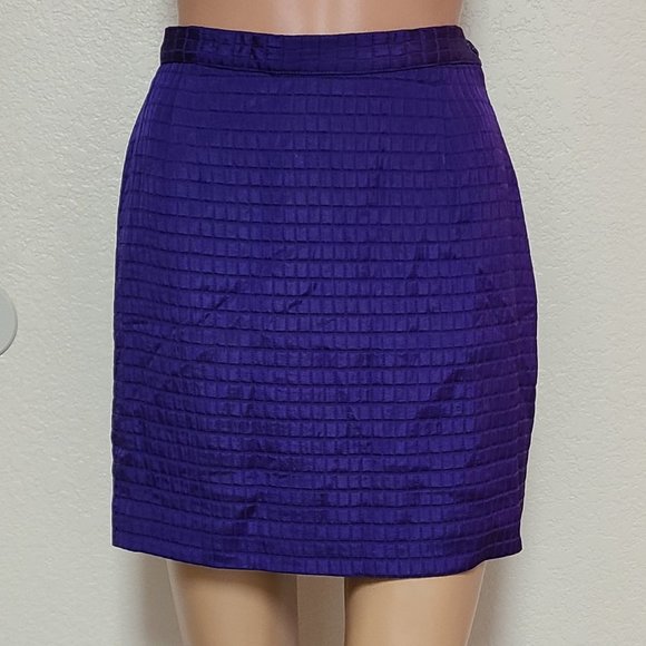 Auth NEW 1996 VERSACE PURPLE MINI SKIRT 42 IT small S size 4 - 6 - Picture 1 of 5
